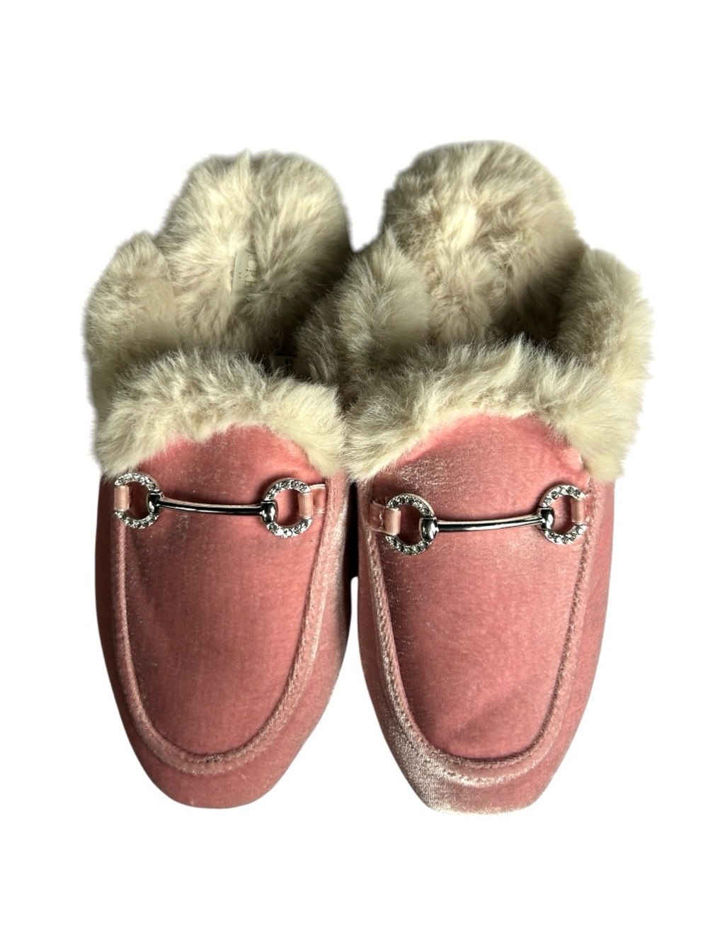 J, Crew pink velvet horsebit mule loafer 8